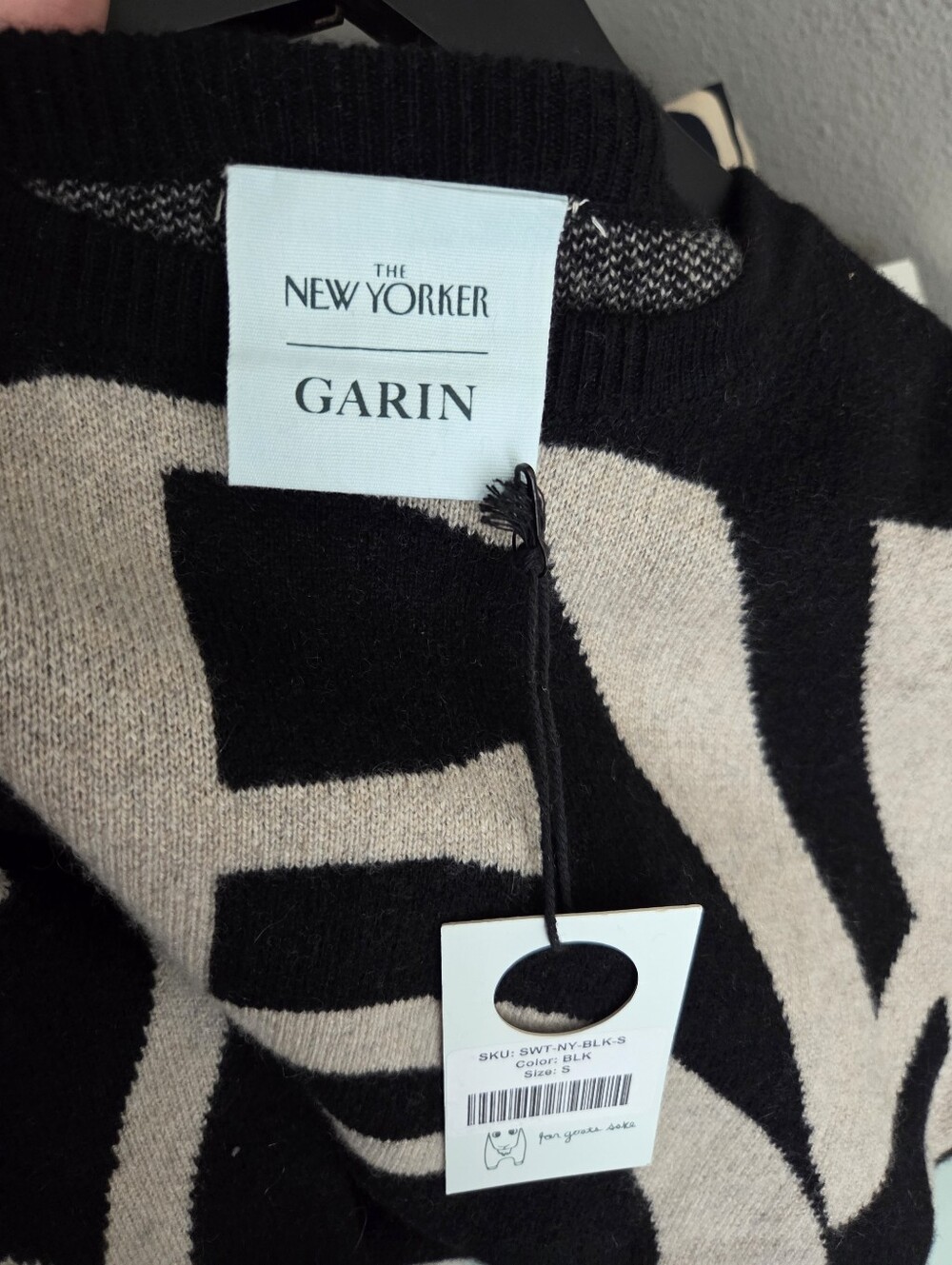 Garin the New Yorker Cashmere Sweater in Black size S NWT - Picture 4 of 5